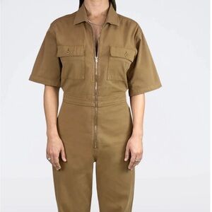Sundry Tan Short Sleeve Jumpsuit - NWOT